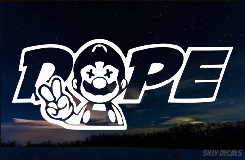 Dope Super Mario; Vinyl Decals Suitable For Cars, Windows, Walls, and More!