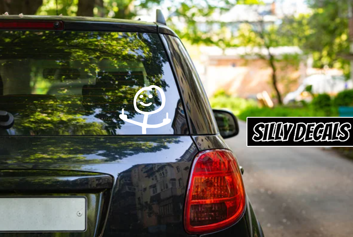 Stick Figure Double Middle Finger; Funny Vinyl Decals Suitable For Cars, Windows, Walls, and More!