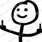 Stick Figure Double Middle Finger; Funny Vinyl Decals Suitable For Cars, Windows, Walls, and More!