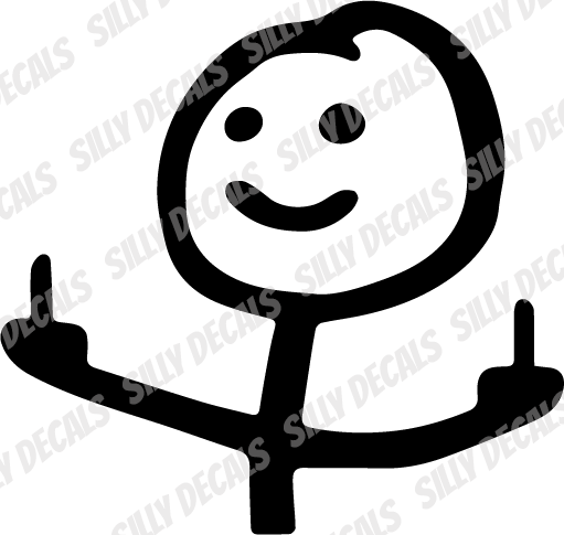 Stick Figure Double Middle Finger; Funny Vinyl Decals Suitable For Cars, Windows, Walls, and More!