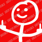 Stick Figure Double Middle Finger; Funny Vinyl Decals Suitable For Cars, Windows, Walls, and More!