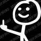 Stick Figure Middle Finger; Funny Vinyl Decals Suitable For Cars, Windows, Walls, and More!