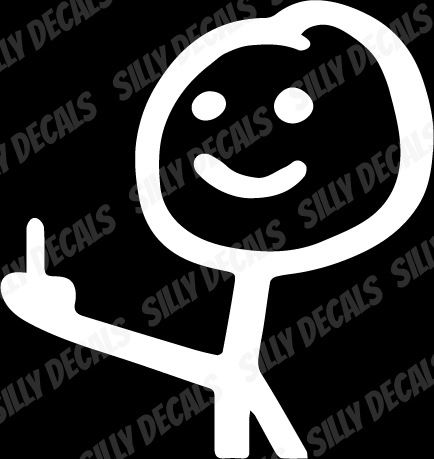 Stick Figure Middle Finger; Funny Vinyl Decals Suitable For Cars, Windows, Walls, and More!