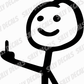 Stick Figure Middle Finger; Funny Vinyl Decals Suitable For Cars, Windows, Walls, and More!