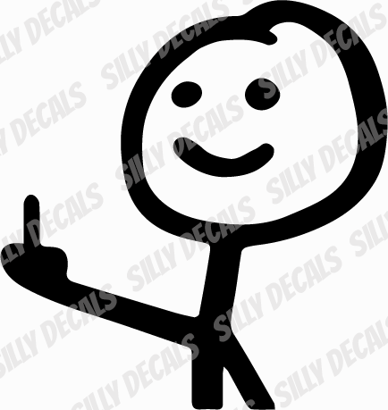 Stick Figure Middle Finger; Funny Vinyl Decals Suitable For Cars, Windows, Walls, and More!