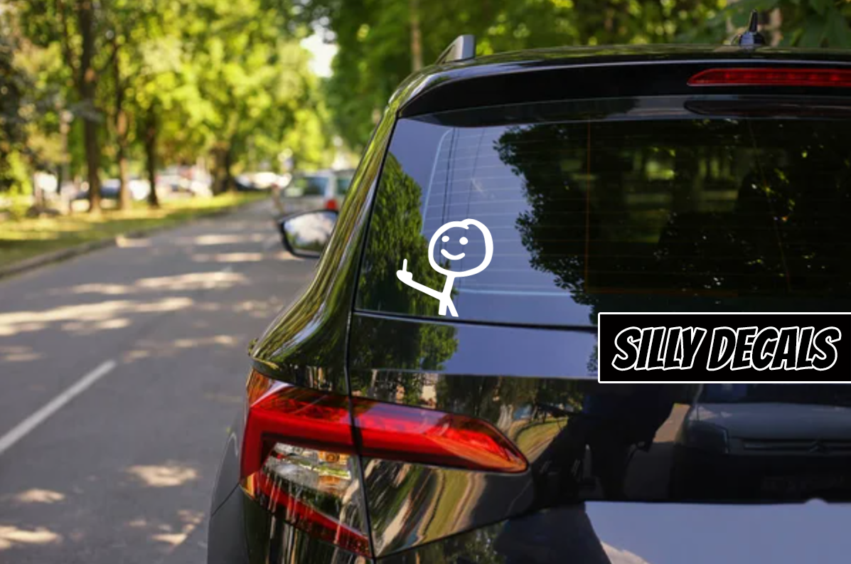 Stick Figure Middle Finger; Funny Vinyl Decals Suitable For Cars, Windows, Walls, and More!