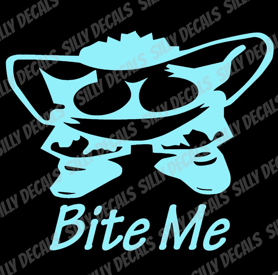 Bite Me; Funny Vinyl Decals Suitable For Cars, Windows, Walls, and More!