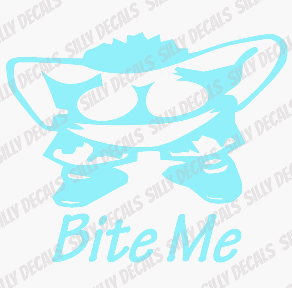 Bite Me; Funny Vinyl Decals Suitable For Cars, Windows, Walls, and More!