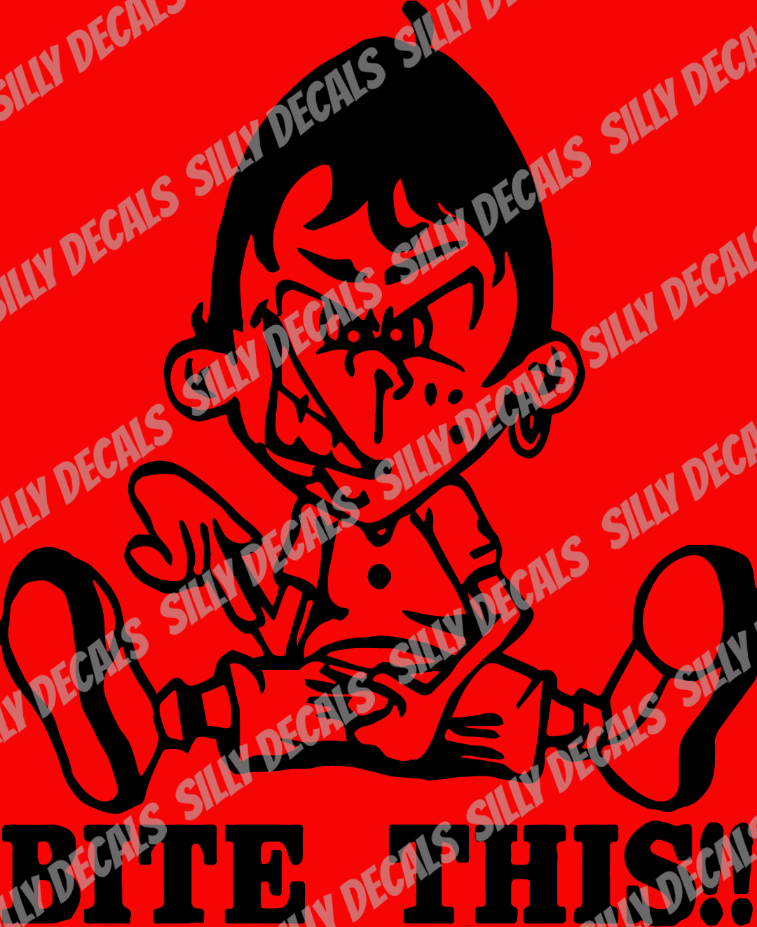 Bite This; Funny Adult Vinyl Decals Suitable For Cars, Windows, Walls, and More!