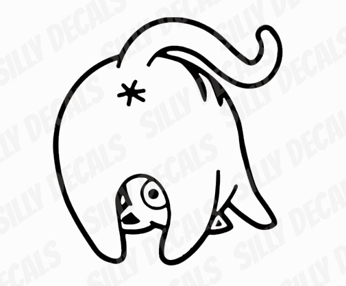 Cat Bum; Cute Funny Vinyl Decals Suitable For Cars, Windows, Walls, and More!