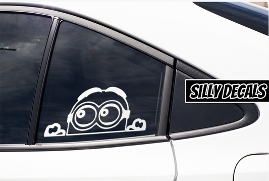 Peeping Minion; Funny Vinyl Decals Suitable For Cars, Windows, Walls, and More!