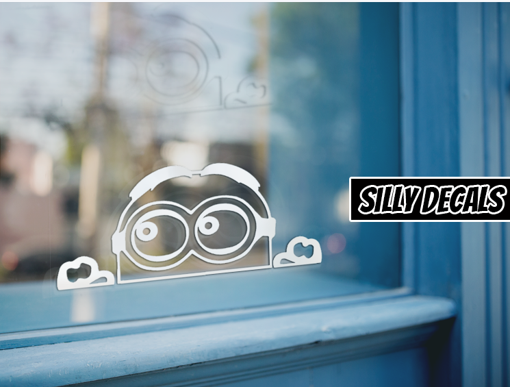 Peeping Minion; Funny Vinyl Decals Suitable For Cars, Windows, Walls, and More!