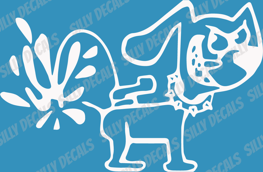 Dog Peeing; Funny Adult Animal Vinyl Decals Suitable For Cars, Windows, Walls, and More!