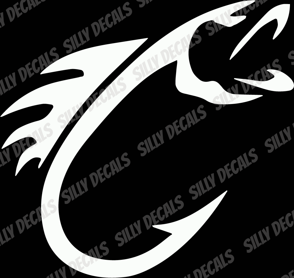 Fish Hook; Fishing Vinyl Decals Suitable For Cars, Windows, Walls, and More!