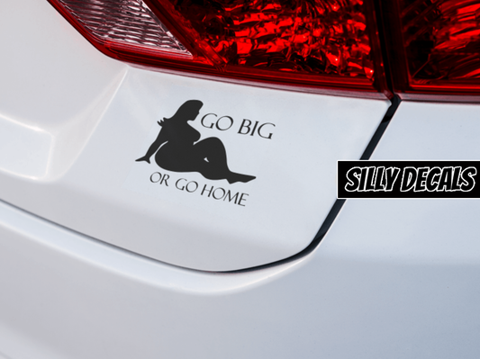 Go Big or Go Home; Funny Vinyl Decals Suitable For Cars, Windows, Walls, and More!