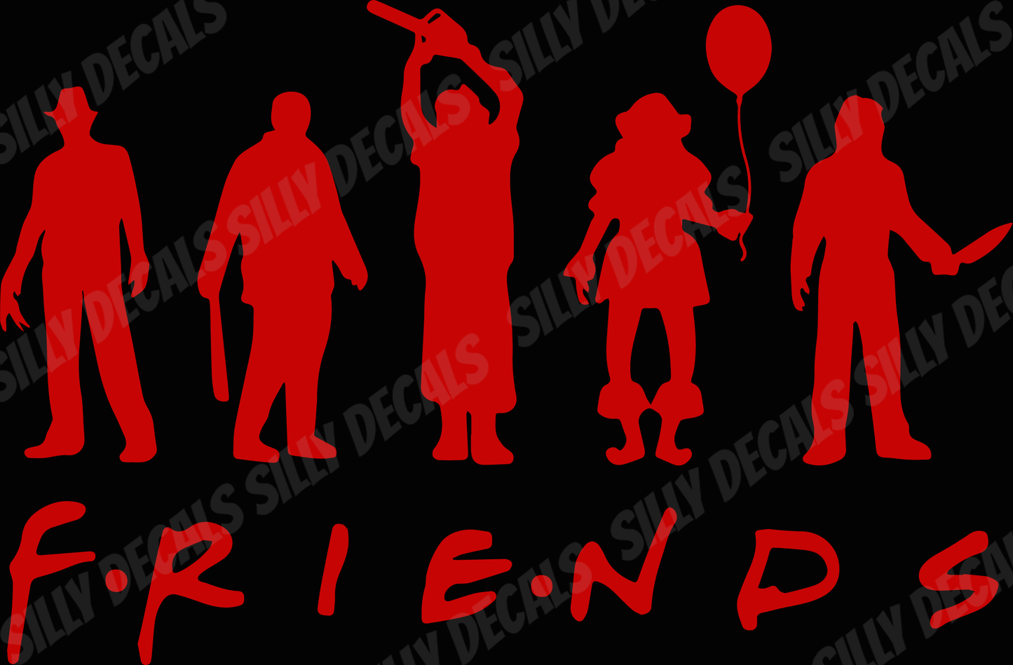 Halloween Killer Friends; Scary Halloween Horror Vinyl Decals Suitable For Cars, Windows, Walls, and More!