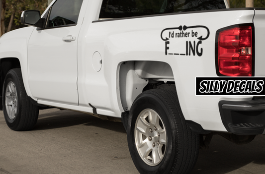 I'd Rather Be F___ing; Funny Fishing Vinyl Decals Suitable For Cars, Windows, Walls, and More!