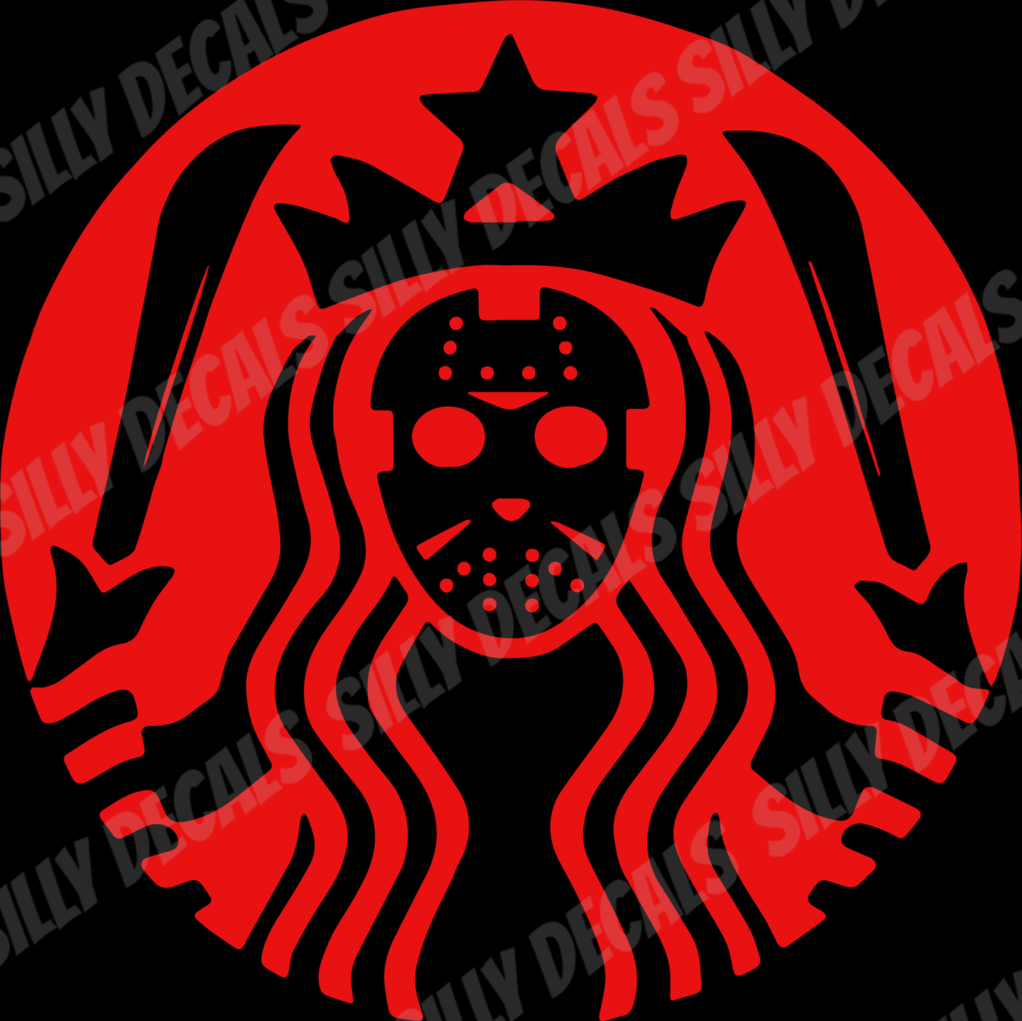 Scary Coffee Character; Funny Halloween Horror Vinyl Decals Suitable For Cars, Windows, Walls, and More!