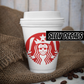Scary Coffee Character; Funny Halloween Horror Vinyl Decals Suitable For Cars, Windows, Walls, and More!