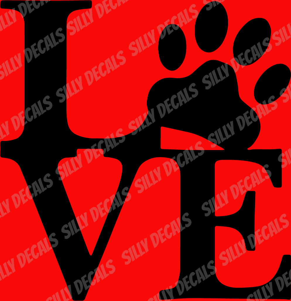 Love Paw; Animal-Themed Vinyl Decals Suitable For Cars, Windows, Walls, and More!