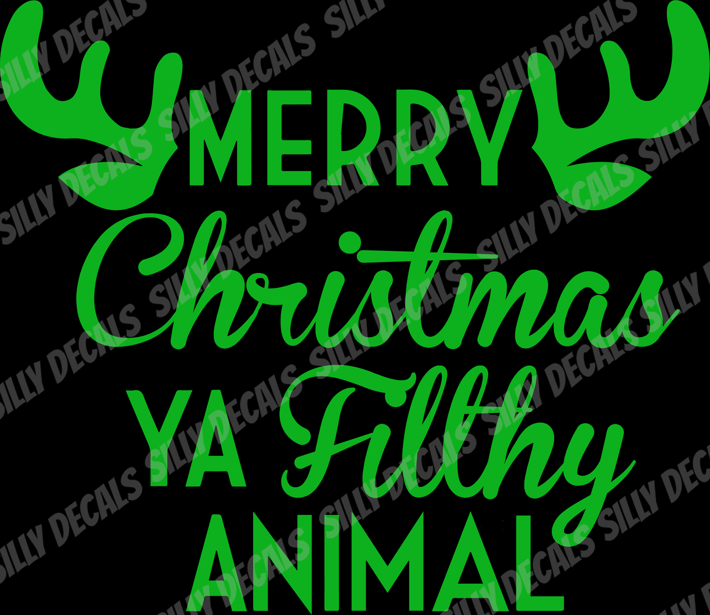 Merry Christmas Ya Filthy Animal; Funny Christmas Holiday Decoration Vinyl Decals Suitable For Cars, Windows, Walls, and More!
