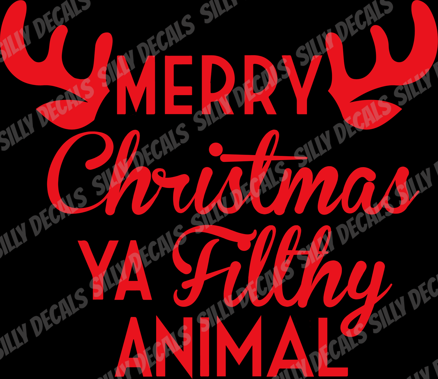 Merry Christmas Ya Filthy Animal; Funny Christmas Holiday Decoration Vinyl Decals Suitable For Cars, Windows, Walls, and More!