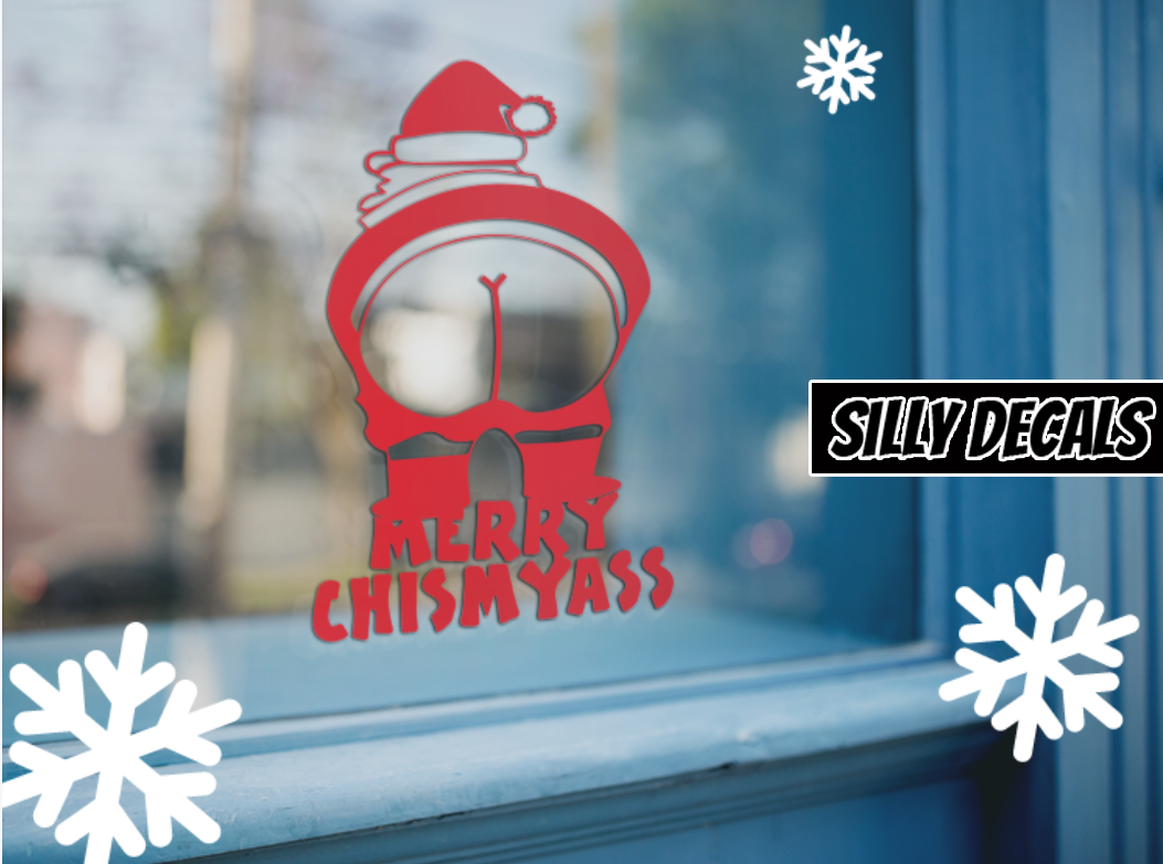 Merry Chismyass; Funny Holiday Christmas Decoration Vinyl Decals Suitable For Cars, Windows, Walls, and More!