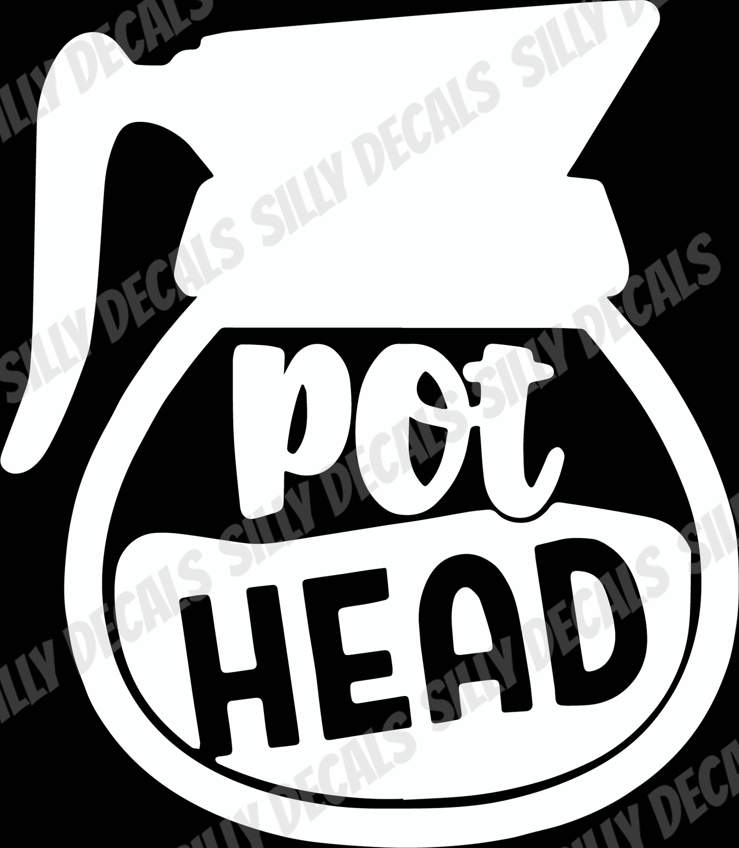 Pothead; Funny Pun Vinyl Decals Suitable For Cars, Windows, Walls, and More!