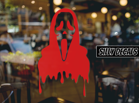Screaming Face Dripping; Scary Halloween Horror Character Vinyl Decals Suitable For Cars, Windows, Walls, and More!