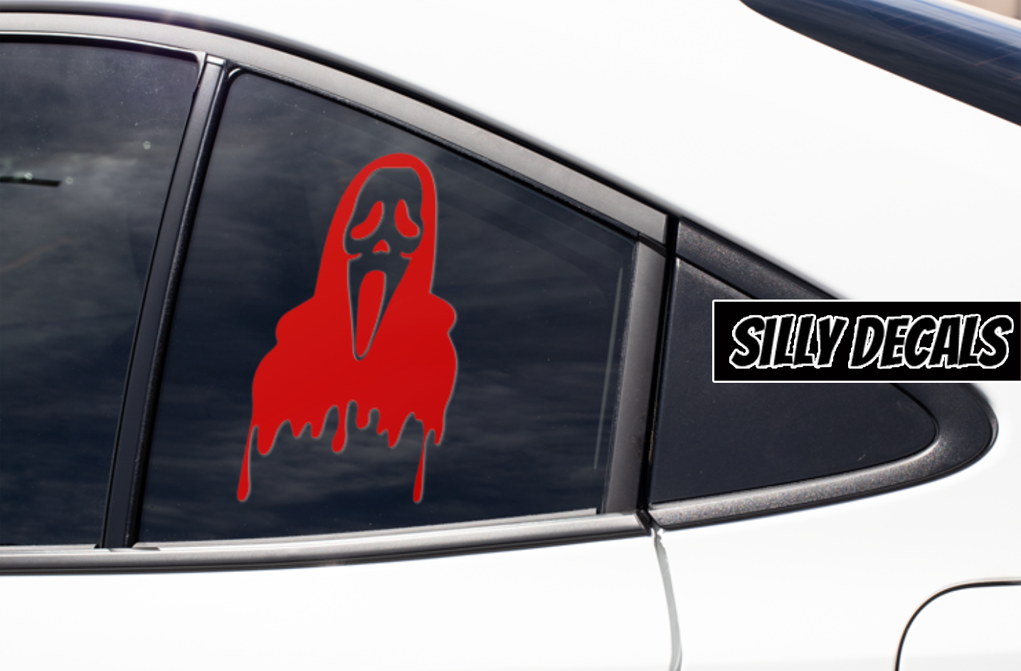 Screaming Face Dripping; Scary Halloween Horror Character Vinyl Decals Suitable For Cars, Windows, Walls, and More!