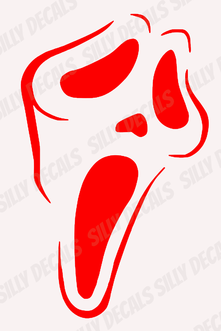 Screaming Face; Halloween Horror Character Vinyl Decals Suitable For Cars, Windows, Walls, and More!