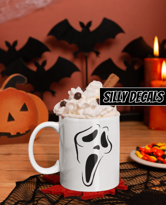 Screaming Face; Halloween Horror Character Vinyl Decals Suitable For Cars, Windows, Walls, and More!