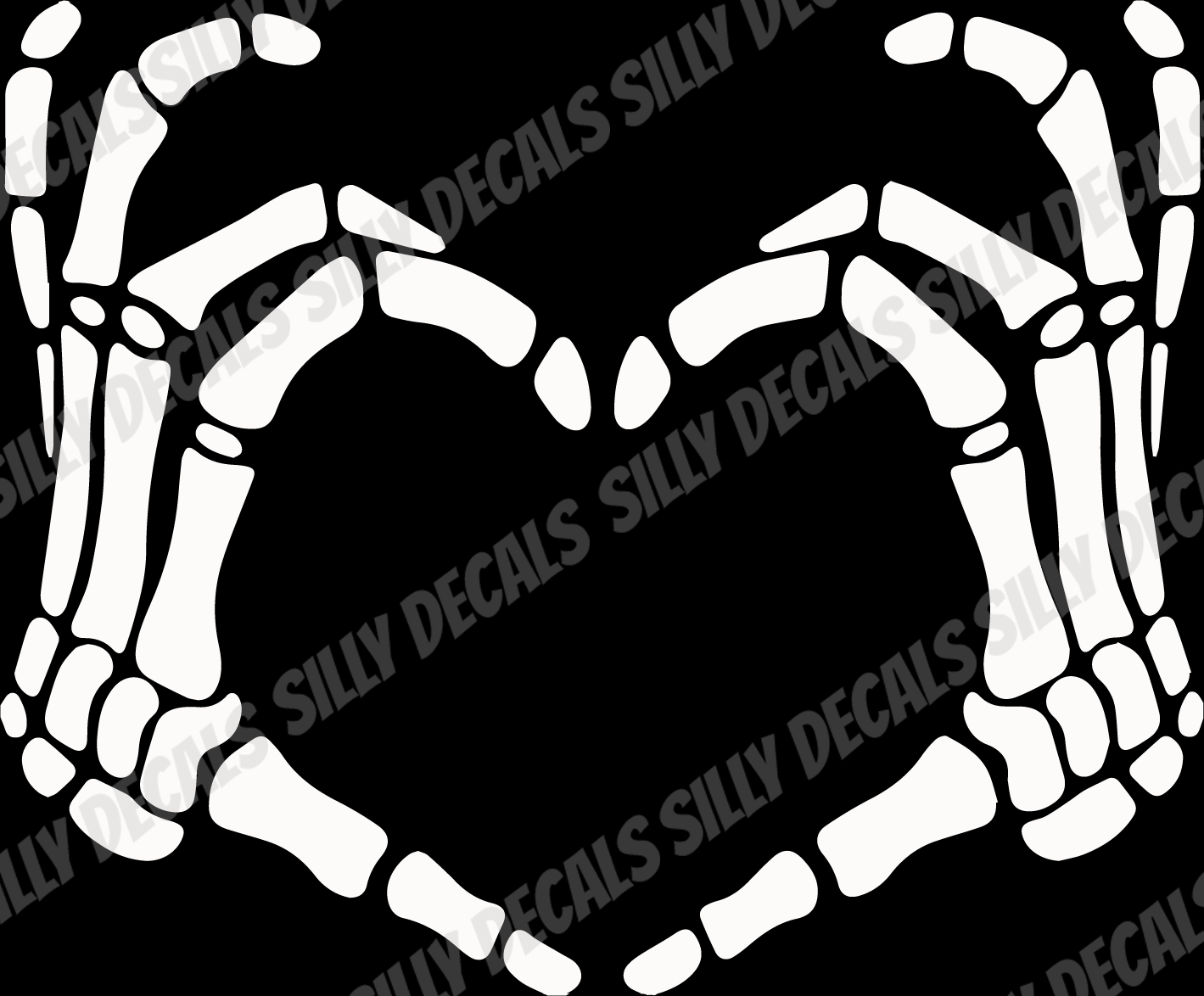 Skeleton Finger Heart; Cute Spooky Halloween Vinyl Decals Suitable For Cars, Windows, Walls, and More!