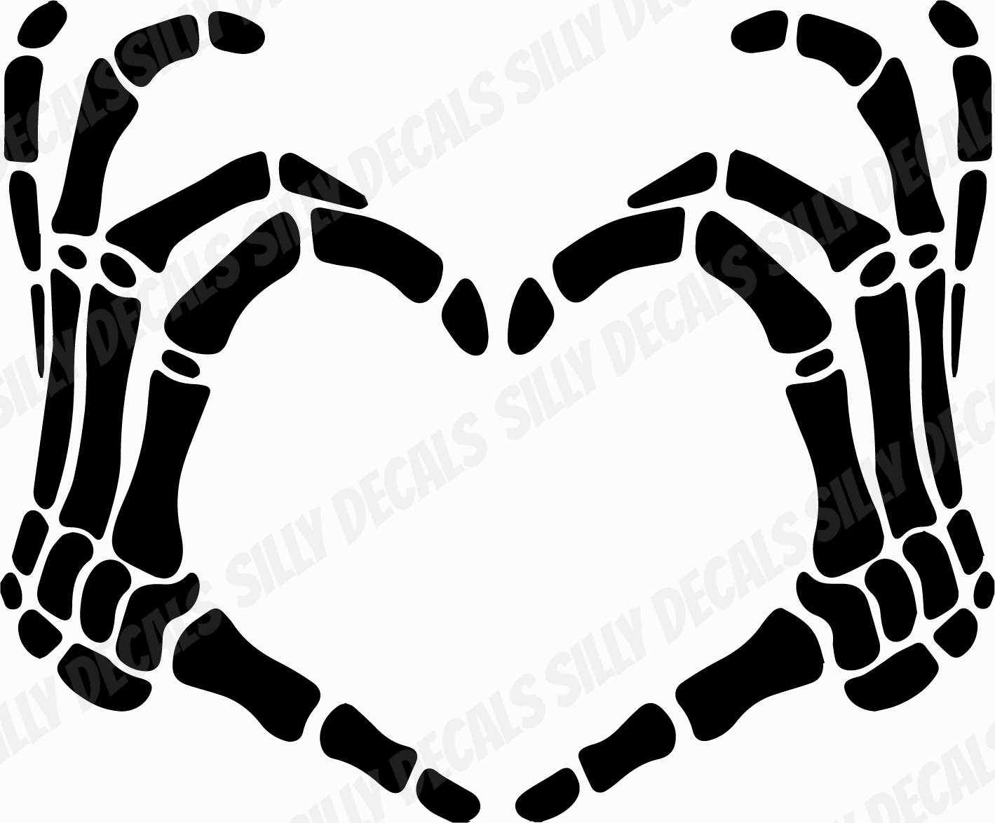 Skeleton Finger Heart; Cute Spooky Halloween Vinyl Decals Suitable For Cars, Windows, Walls, and More!