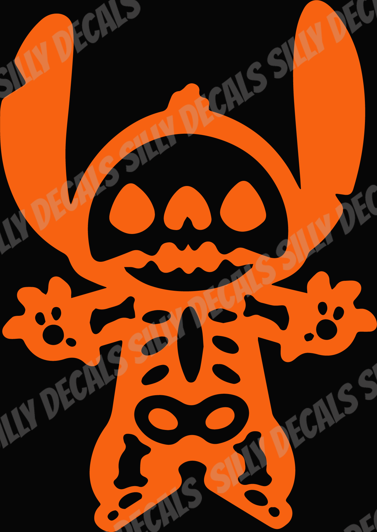 Skeleton Inspired Stitch; Cute Spooky Halloween Character Vinyl Decals Suitable For Cars, Windows, Walls, and More!