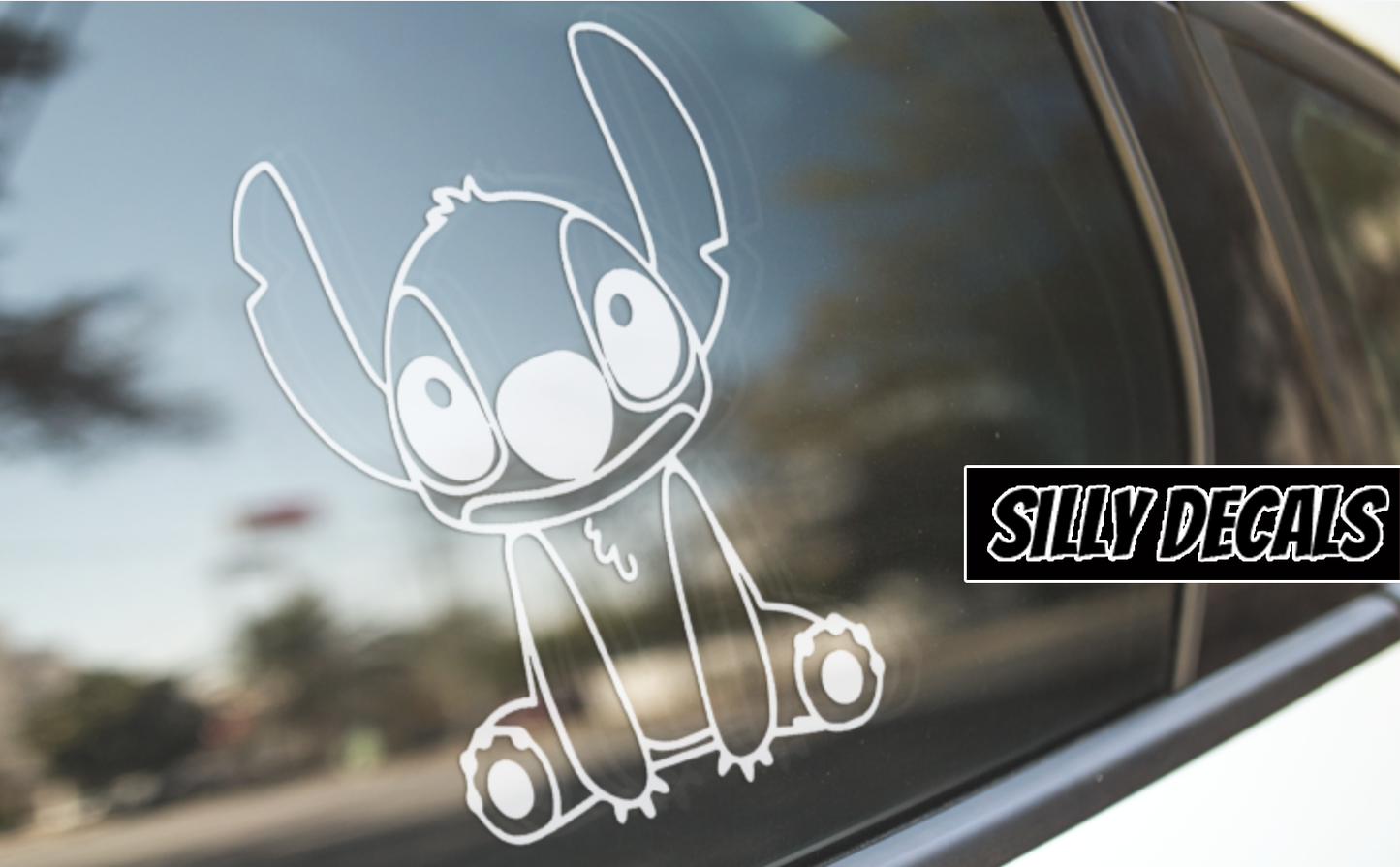 Stitch Decal; Cartoon Character Inspired Vinyl Decals Suitable For Cars, Windows, Walls, and More!