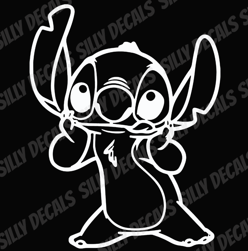 Stitch Tongue Out; Cartoon Character Inspired Vinyl Decals Suitable For Cars, Windows, Walls, and More!