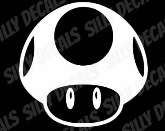 Super Mario Mushroom; Nintendo Inspired Character Vinyl Decals Suitable For Cars, Windows, Walls, and More!
