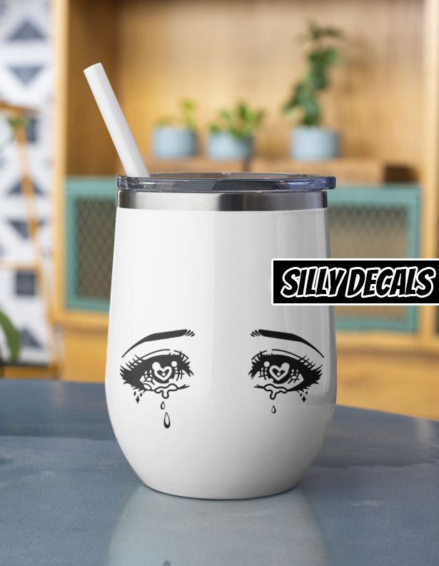 Anime Crying Eyes; Vinyl Decals Suitable For Cars, Windows, Walls, and More!