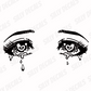 Anime Crying Eyes; Vinyl Decals Suitable For Cars, Windows, Walls, and More!