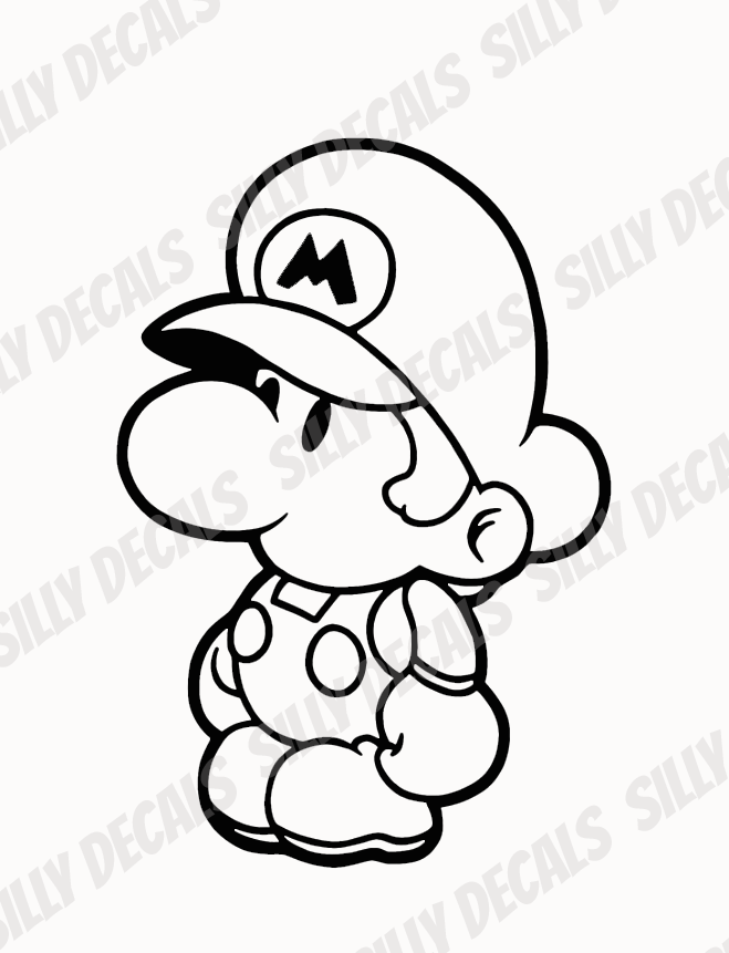 Baby Mario; Nintendo Inspired Vinyl Decals Suitable For Cars, Windows, Walls, and More!