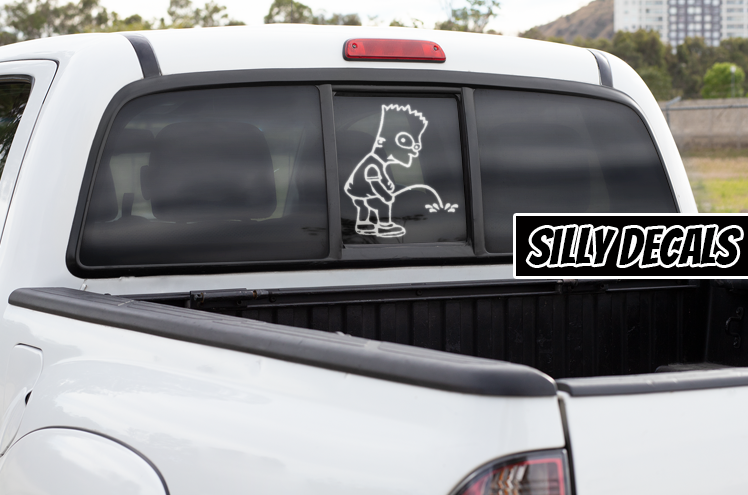 Bart Simpson Inspired Peeing; Funny Character Vinyl Decals Suitable For Cars, Windows, Walls, and More!