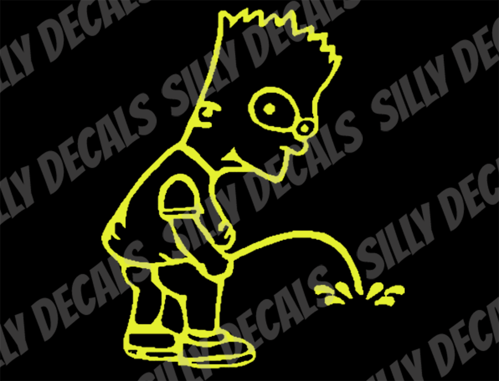 Bart Simpson Inspired Peeing; Funny Character Vinyl Decals Suitable For Cars, Windows, Walls, and More!