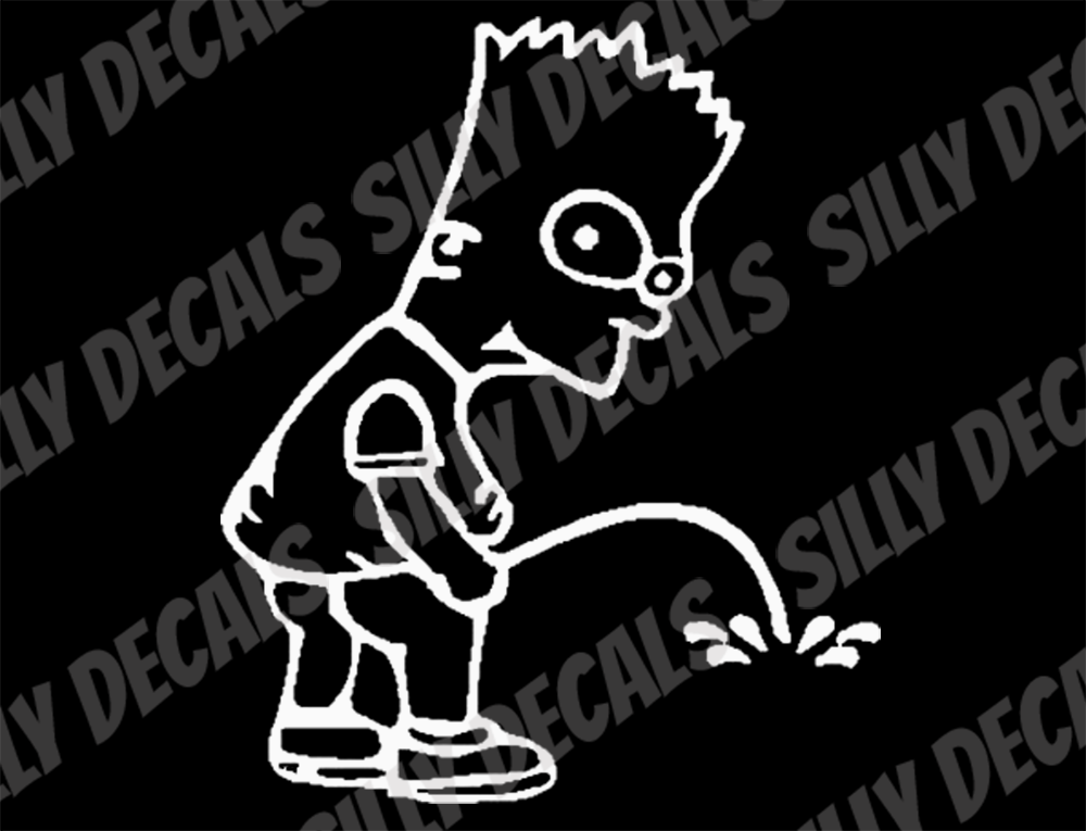 Bart Simpson Inspired Peeing; Funny Character Vinyl Decals Suitable For Cars, Windows, Walls, and More!