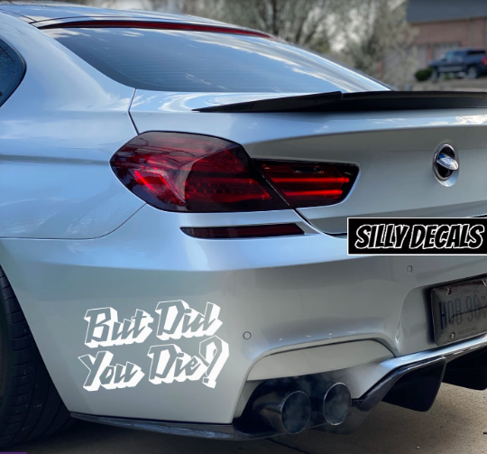 But Did You Die?; Funny Vinyl Decals Suitable For Cars, Windows, Walls, and More!