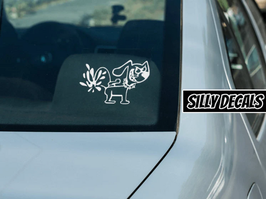 Dog Peeing; Funny Adult Animal Vinyl Decals Suitable For Cars, Windows, Walls, and More!