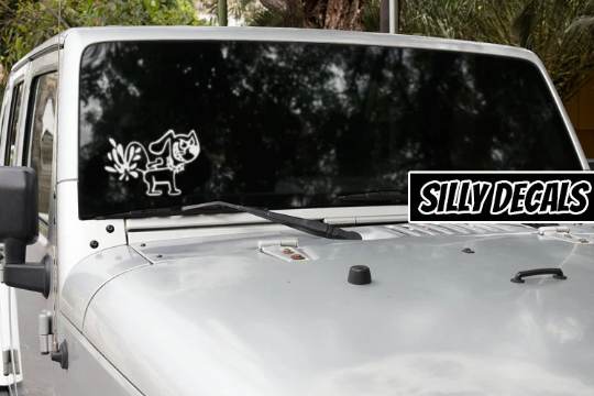 Dog Peeing; Funny Adult Animal Vinyl Decals Suitable For Cars, Windows, Walls, and More!