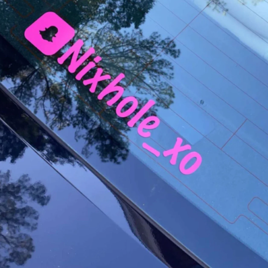 Custom Name/Social Media Tags; Instagram, Snapchat, Facebook, TikTok, Twitter, YouTube; Suitable For Cars, Windows, Walls, and More!