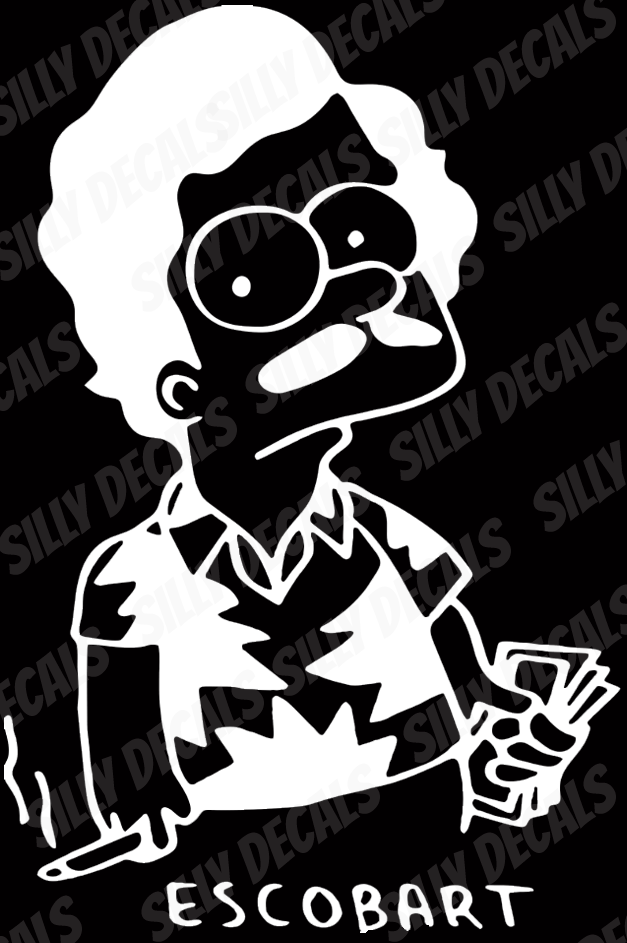 Escobart; Simpsons Inspired Character Vinyl Decals Suitable For Cars, Windows, Walls, and More!