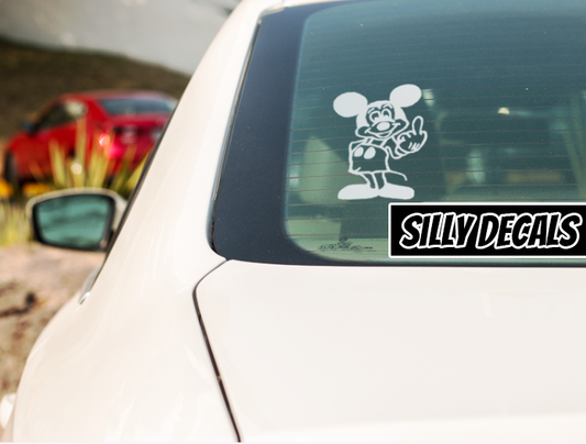 Funny Mouse Fuck You; Funny Character Vinyl Decals Suitable For Cars, Windows, Walls, and More!